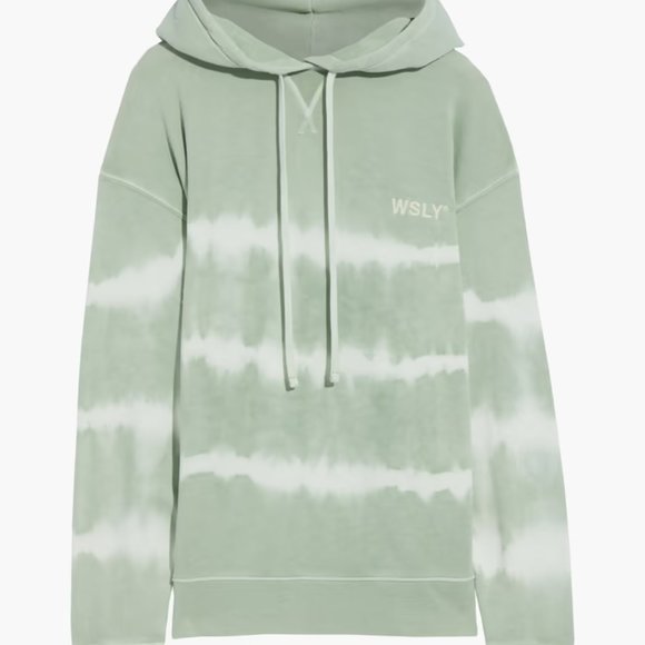 WSLY - The Ecosoft oversized tie-dyed organic cotton-blend fleece hoodie NWOT - Picture 5 of 6